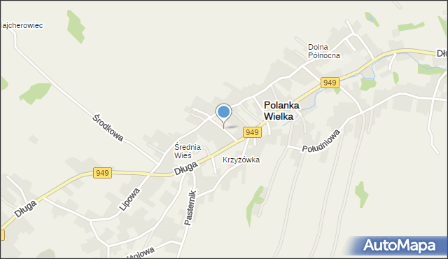 Polanka Wielka, Owocowa, mapa Polanka Wielka