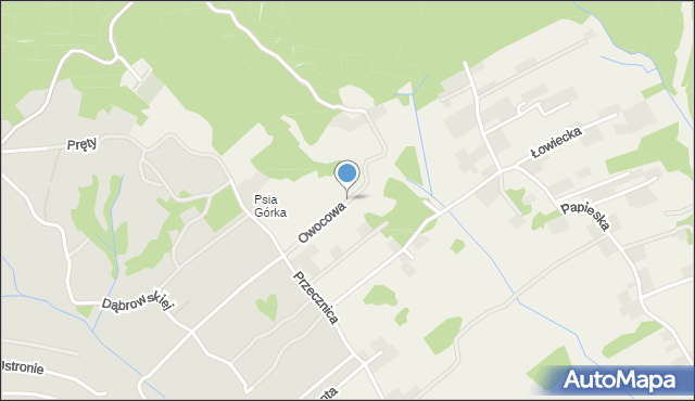 Poręba Żegoty, Owocowa, mapa Poręba Żegoty