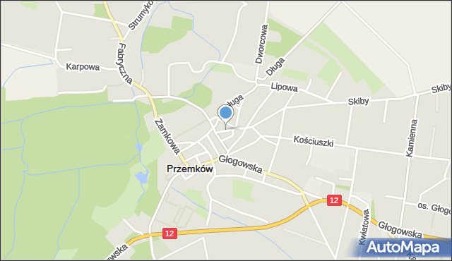 Przemków, Owcza, mapa Przemków