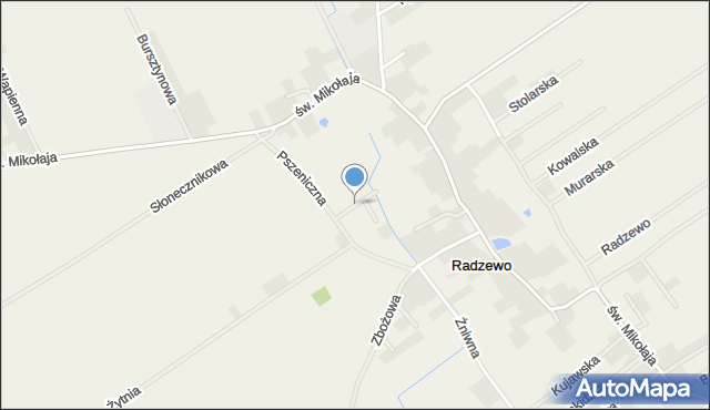 Radzewo gmina Kórnik, Owsiana, mapa Radzewo gmina Kórnik