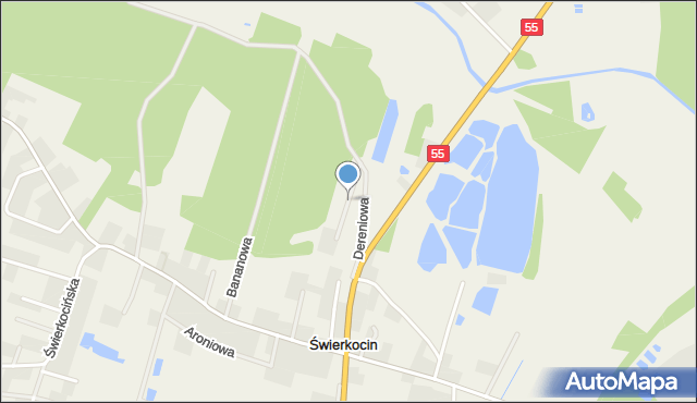 Świerkocin gmina Grudziądz, Owoców Leśnych, mapa Świerkocin gmina Grudziądz