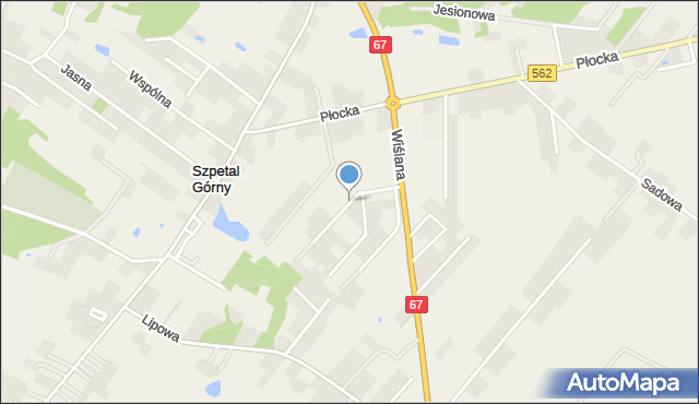 Szpetal Górny, Owocowa, mapa Szpetal Górny