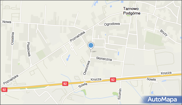 Tarnowo Podgórne, Owocowa, mapa Tarnowo Podgórne