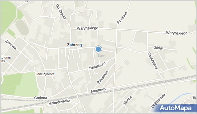 Zabrzeg, Owocowa, mapa Zabrzeg