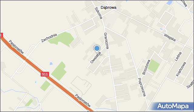 Zakrzewo gmina Dopiewo, Owsiana, mapa Zakrzewo gmina Dopiewo