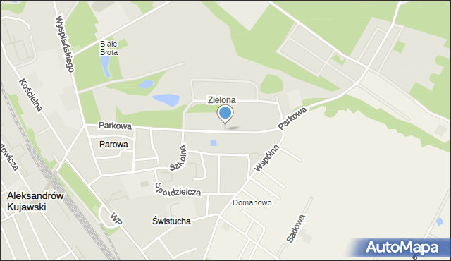 Aleksandrów Kujawski, Parkowa, mapa Aleksandrów Kujawski