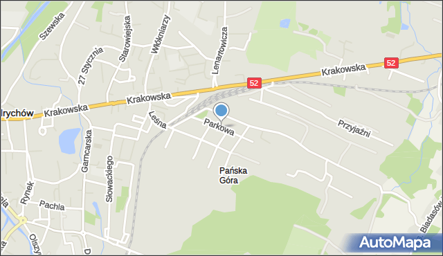 Andrychów, Parkowa, mapa Andrychów