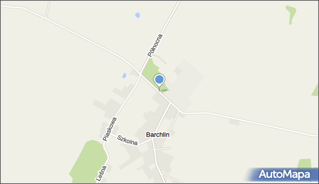 Barchlin, Parkowa, mapa Barchlin