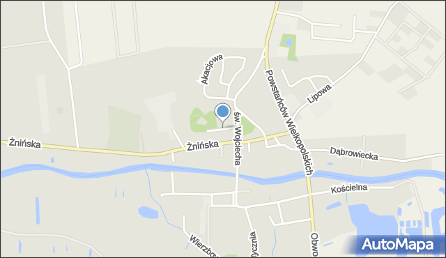 Barcin, Parkowa, mapa Barcin