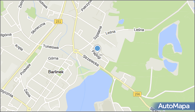 Barlinek, Papugi Jana, mapa Barlinek
