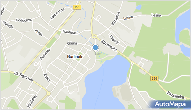 Barlinek, Park Laskera Emanuela, mapa Barlinek