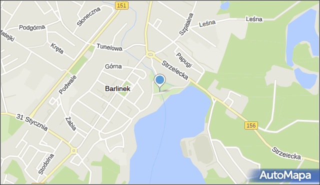 Barlinek, Parkowa, mapa Barlinek