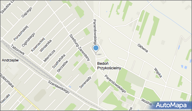 Bedoń Przykościelny, Parandowskiego Jana, mapa Bedoń Przykościelny
