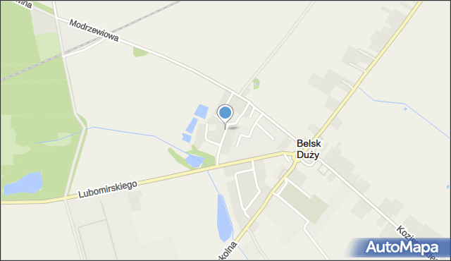 Belsk Duży, Parkowa, mapa Belsk Duży