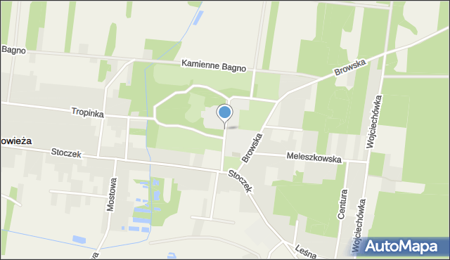 Białowieża powiat hajnowski, Park Dyrekcyjny, mapa Białowieża powiat hajnowski