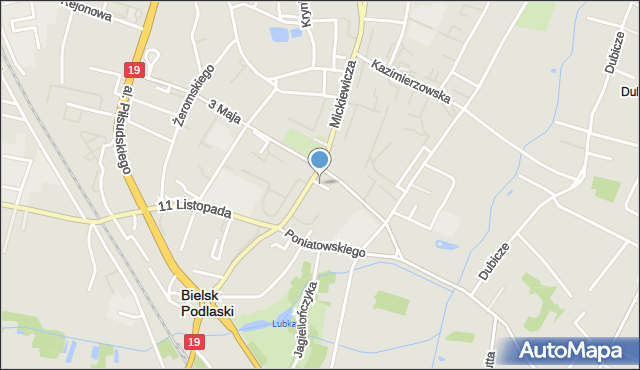 Bielsk Podlaski, Park Królowej Heleny, mapa Bielsk Podlaski