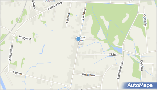 Bobrek gmina Chełmek, Parkowa, mapa Bobrek gmina Chełmek
