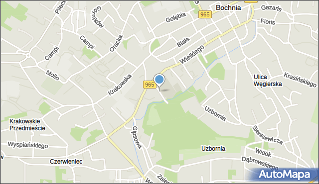 Bochnia, Parkowa, mapa Bochni