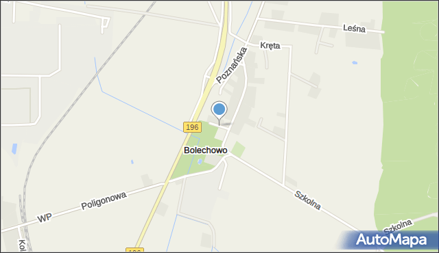 Bolechowo gmina Czerwonak, Parkowa, mapa Bolechowo gmina Czerwonak