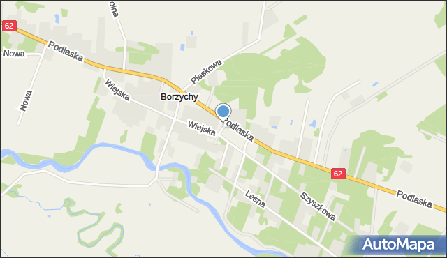 Borzychy, Parkowa, mapa Borzychy