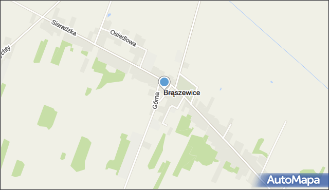 Brąszewice, Parkowa, mapa Brąszewice