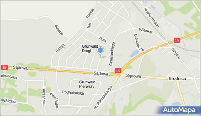 Brodnica, Partyzantów, mapa Brodnica