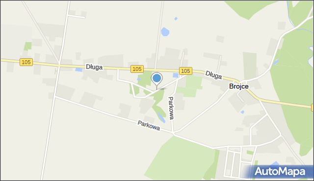 Brojce, Parkowa, mapa Brojce