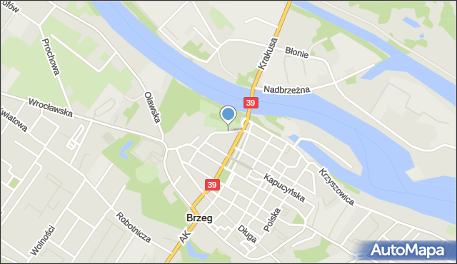 Brzeg, Pańska, mapa Brzeg