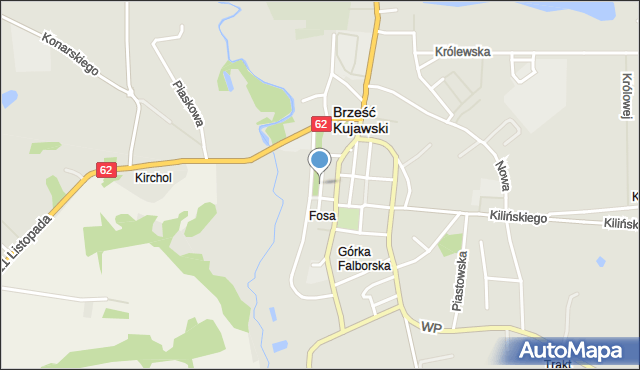 Brześć Kujawski, Parkowa, mapa Brześć Kujawski
