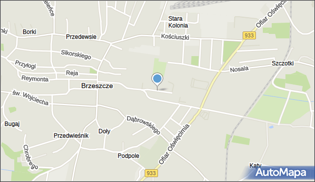 Brzeszcze, Pańska, mapa Brzeszcze