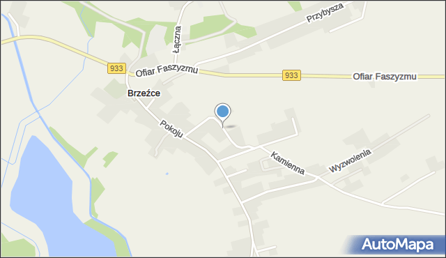Brzeźce gmina Pszczyna, Pająka Jana, mapa Brzeźce gmina Pszczyna
