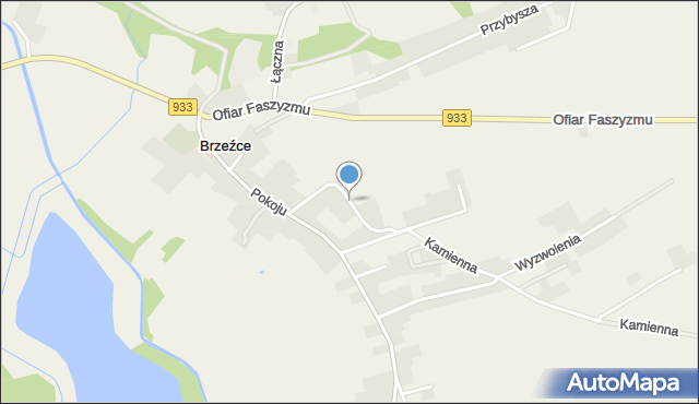 Brzeźce gmina Pszczyna, Pająka Jana, mapa Brzeźce gmina Pszczyna