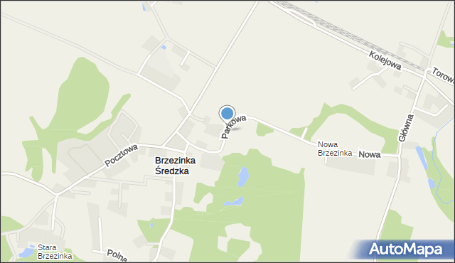 Brzezinka Średzka, Parkowa, mapa Brzezinka Średzka