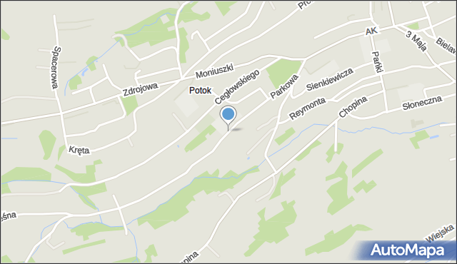 Brzozów, Parkowa, mapa Brzozów