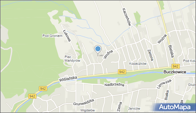 Buczkowice, Pasterska, mapa Buczkowice