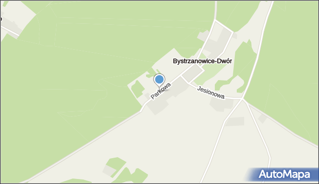 Bystrzanowice-Dwór, Parkowa, mapa Bystrzanowice-Dwór