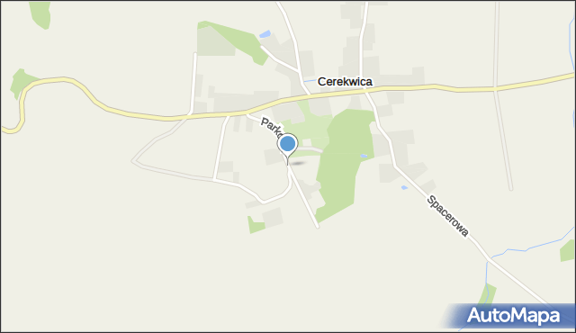 Cerekwica gmina Trzebnica, Parkowa, mapa Cerekwica gmina Trzebnica