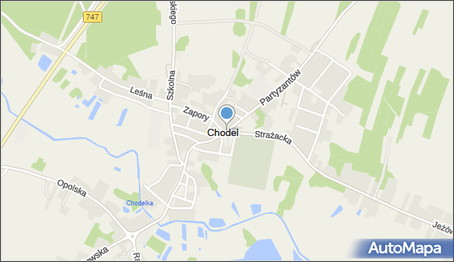 Chodel, Partyzantów, mapa Chodel