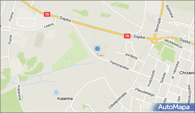 Chrzanów, Partyzantów, mapa Chrzanów