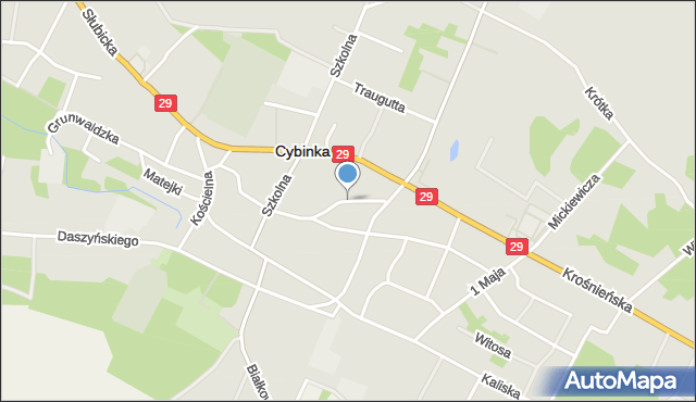 Cybinka, Paderewskiego Ignacego Jana, mapa Cybinka