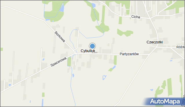 Cybulice, Partyzantów, mapa Cybulice