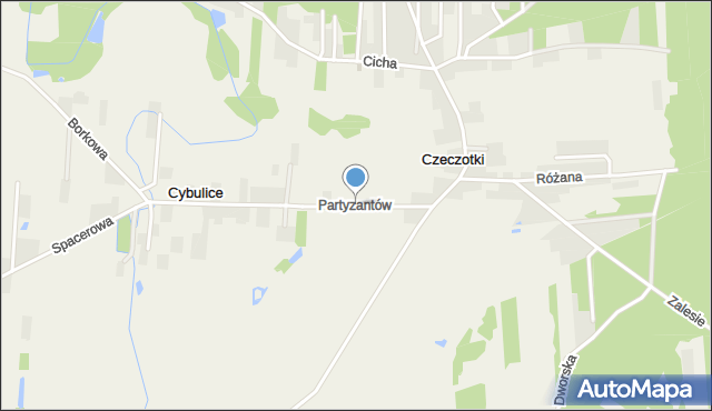 Czeczotki, Partyzantów, mapa Czeczotki