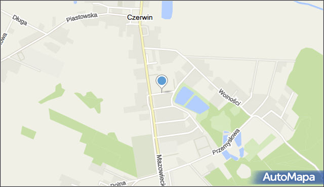 Czerwin, Parkowa, mapa Czerwin