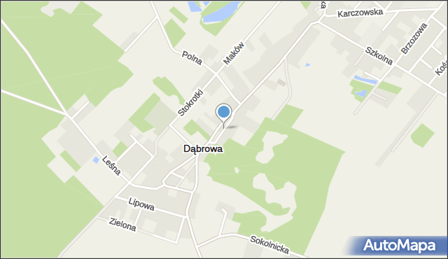 Dąbrowa powiat opolski, Parkowa, mapa Dąbrowa powiat opolski