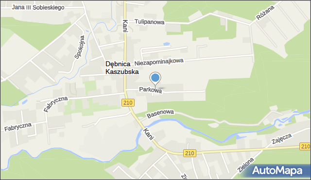 Dębnica Kaszubska, Parkowa, mapa Dębnica Kaszubska