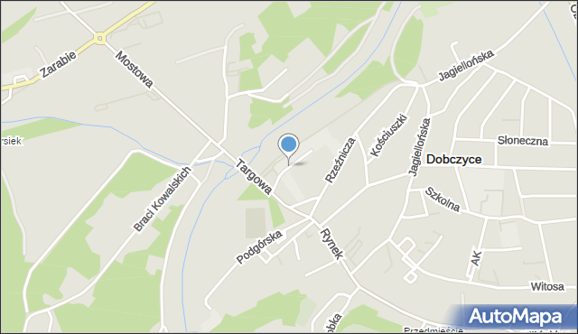 Dobczyce, Parkowa, mapa Dobczyce