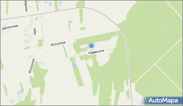 Dziękowizna, Pasieczna, mapa Dziękowizna