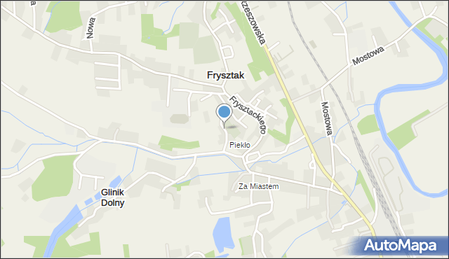 Frysztak, Parkowa, mapa Frysztak