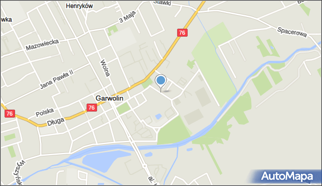 Garwolin, Parkowa, mapa Garwolin