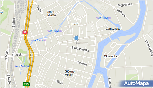 Gdańsk, Pachołów, mapa Gdańska